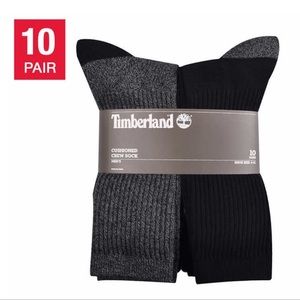 Timberland Men's Everyday Crew Sock, Black pack (10 pairs)